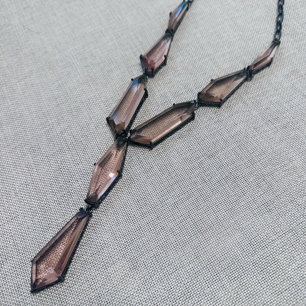 Smoky Purple Geometric Pendant Necklace - Women Jewelry